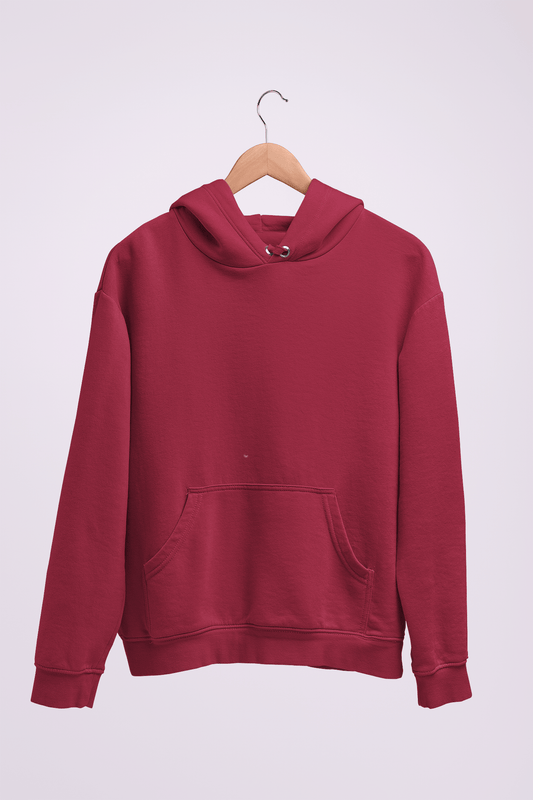 Plain Hoodie Mid Night Maroon