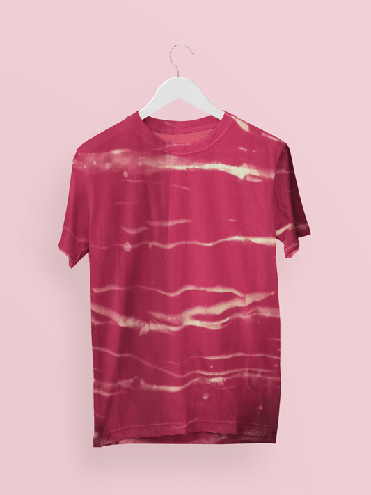 Crimson Striped Tie Dye Unisex T-shirt