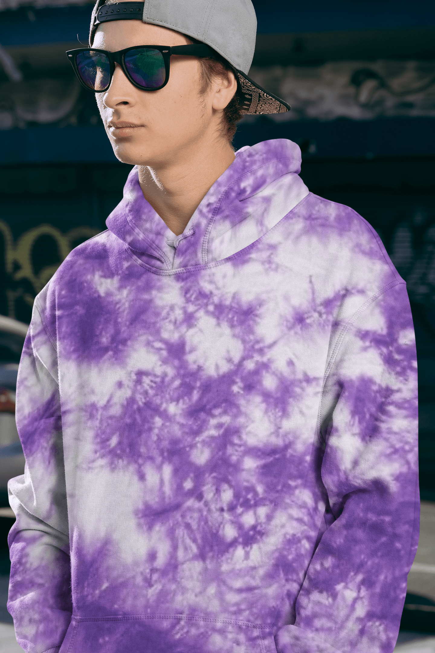 Lavender Tie Dye Men's Hoodies